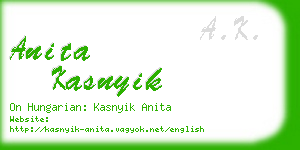 anita kasnyik business card